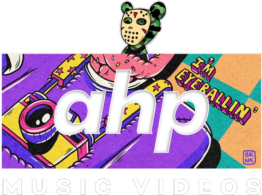 AHP Music Videos sticker logo, illustrated by BKNK